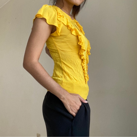 Rampage Yellow Ruffle Blouse - Picture 2 of 7